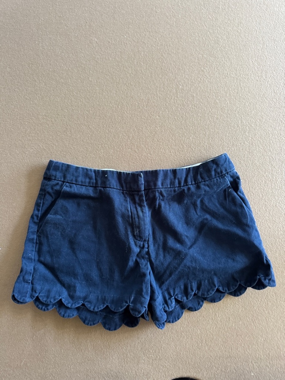 Crewcuts Navy Scallop Hem Shorts size 14